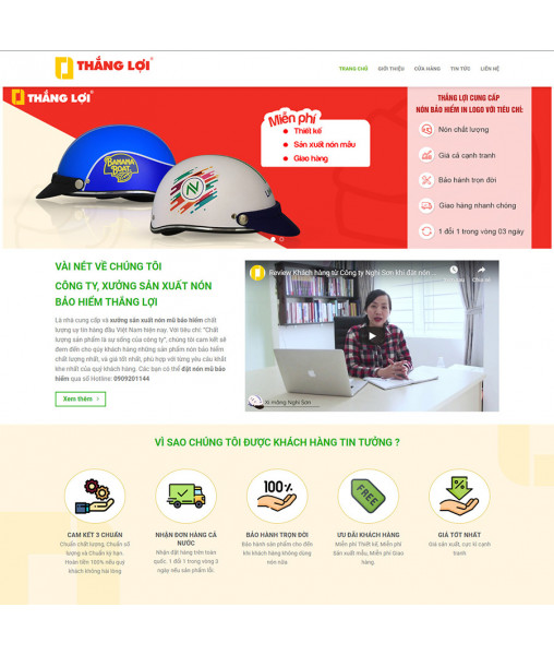 Theme wordpress bán nón bảo hiểm