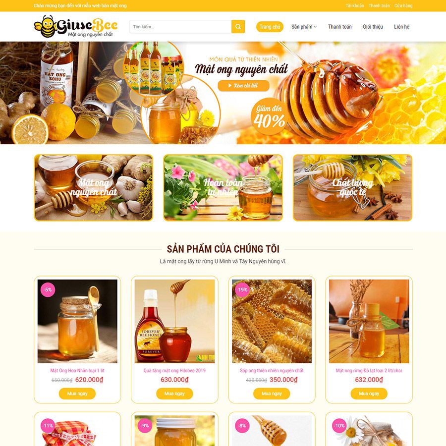 Theme wordpress bán mật ong